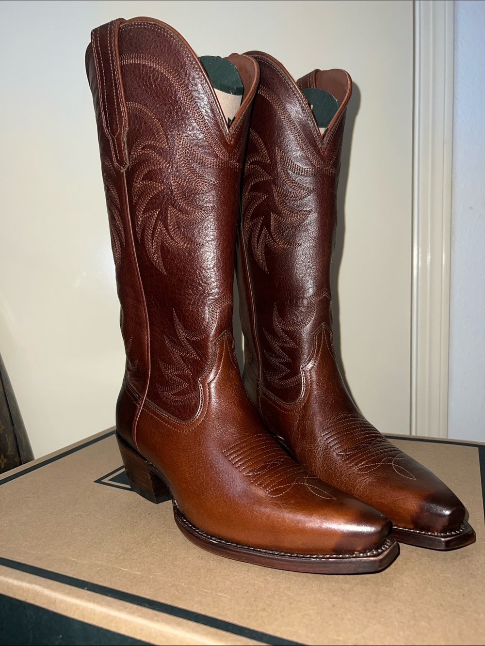 Tecovas Brown Leather Women's Western Cowboy Boots